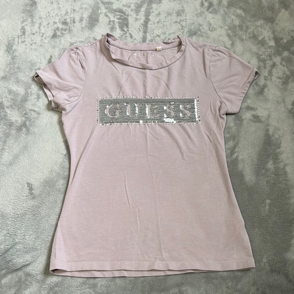 Y2K GUESS Women's Pink T-Shirt - Picture 1 of 3
